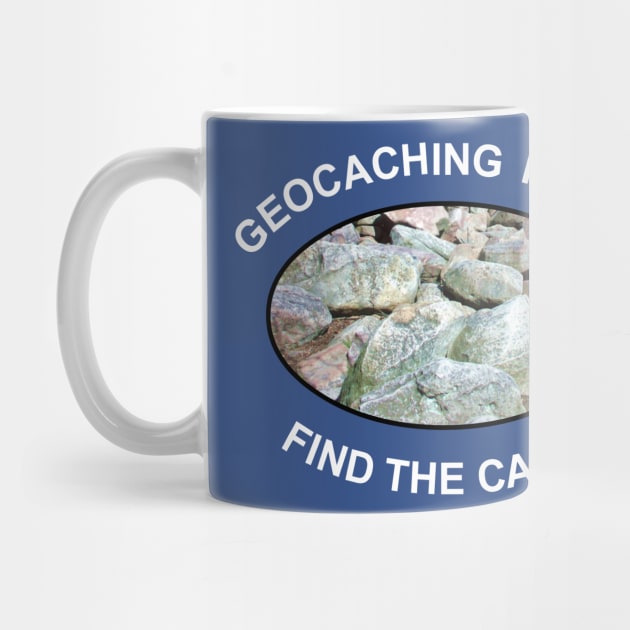 Geocaching Rocks Rocks White Text by Barthol Graphics